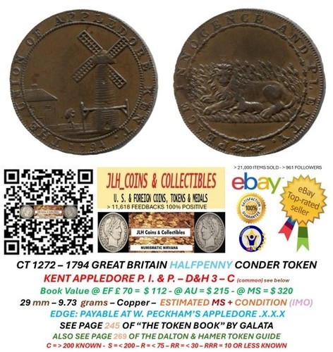 1794 penny conder token - conder,