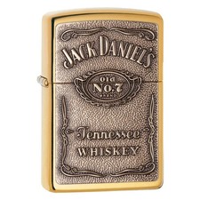 Zippo Jack Daniel's Lighter Windproof Flip-Open Steel High Polish Brass