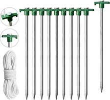 10-Pc Pack Tent Stakes + 4-Pc