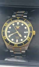 Seiko 5 Black/Yellow gold