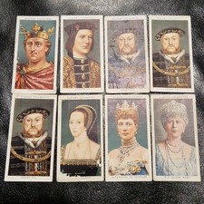8x 1935 Player Kings & Queens of England Cigarette Cards