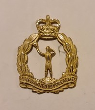 1960s - 90s Royal Observer Corps ROC Officers Gilt Beret Badge