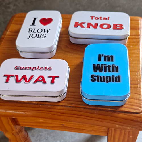 Job lot novelty slogan - 4x, mint