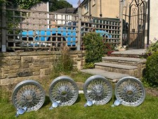 Jaguar 1960,s Refurbishe Dunlop  wire wheels powdercoated chrome set  4 ,5K x 15