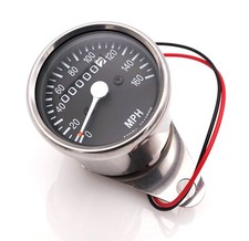 Universal Motorcycle Speedo Chrome Max 160 MPH 60:2240RPM Mechanical Cable Drive