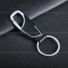 Mens Metal Leather Key Chain Ring Keyfob Car Keyring Keychain Holder  Accessory
