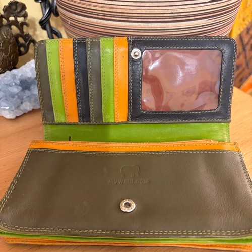 Mywalit black leather bifold - leather,