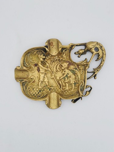 Antique brass dragon ashtray - brass,