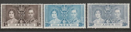 Aden 1937 coronation - aden, set