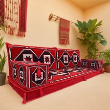 Moroccan Style Sofa Set – Arabic Majlis Seating | Bohemian Floor Cushions