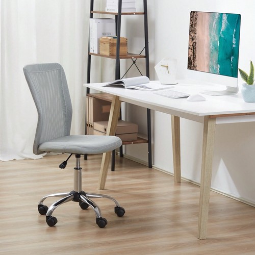 Grey armless mesh office - armless, chair