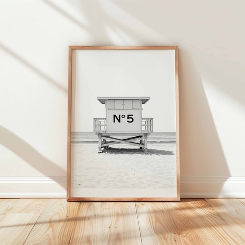Minimalist lifeguard tower art - minimalist,
