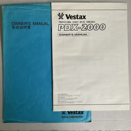 Vestax owners manual - owners,