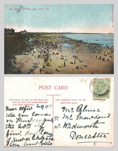 Vintage postcard the sands - -,