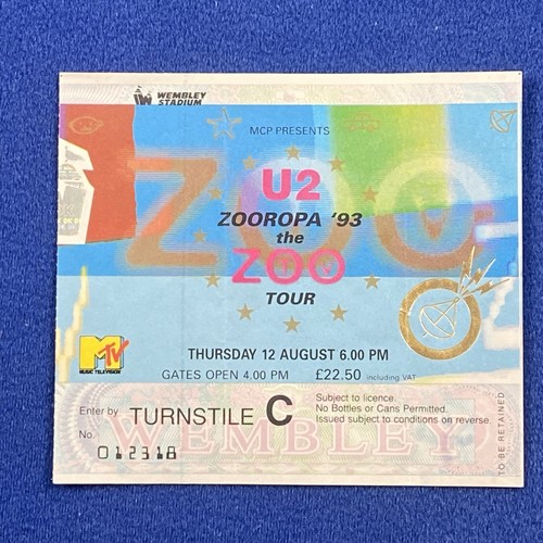 Zooropa 1993 concert - u2, ticket
