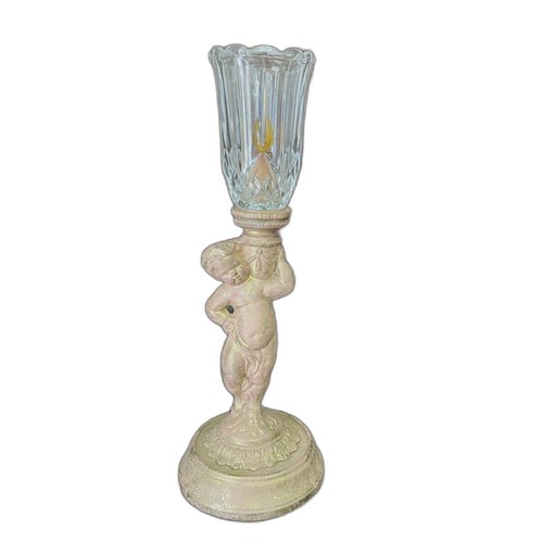 Vintage cherub table lamp - table, with