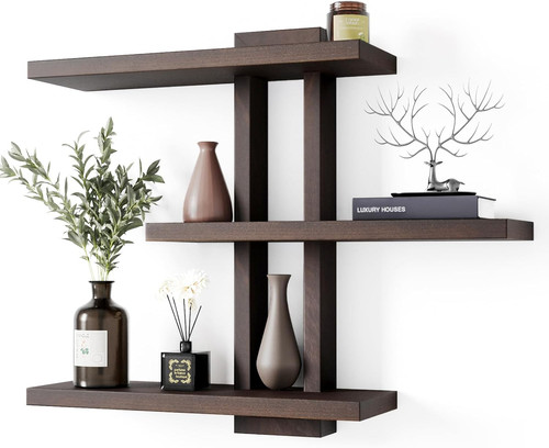 Wood floating shelves set - floating, of