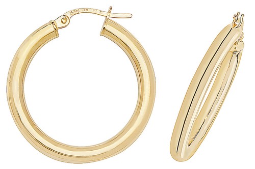 9ct gold hoop - 9ct, earrings