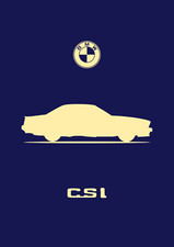 POSTER - BMW E24 635CSi - (A4 A3 A2 sizes) Art Print Car Silhouette 6 Series