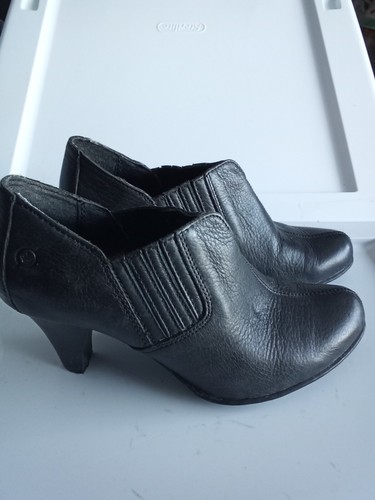 Born booties black leather - leather, 7.5