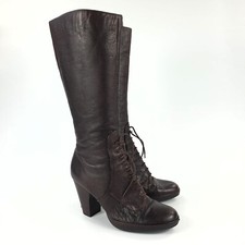 Clarks Boots Purple Leather