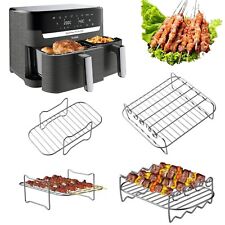 Air Fryer Rack Stainless Steel Double Basket Grill Kitchenware Accessories UK