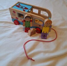 Bigjigs Toys Handmade Wooden Pull Along Camper Van Toy