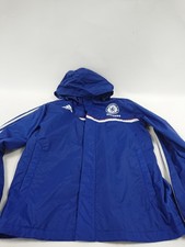 Adidas Chelsea FC Hooded Rain Jacket Size 38/40 Blue Football Coat