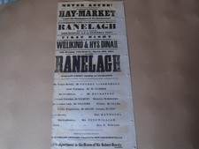 1854 Antique Theatre Royal Haymarket Playbill Ranelagh + Wilkind & Hys Dinah