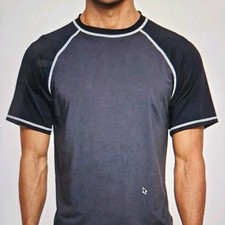 Arcweg Rash Guard Men Short Sleeves Shirt UPF 50+ Elastic Rash Vest Loose Fit