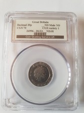 20p undated mule coin genuine (CGS graded 70 and professionally slabbed #26996)