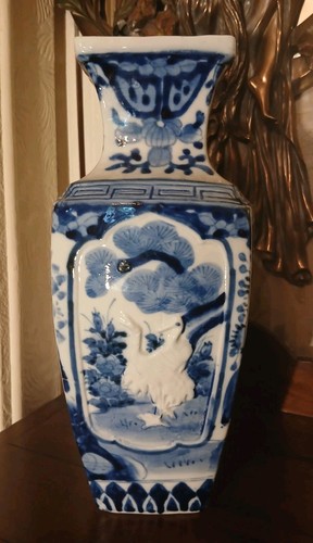 Japanese blue and white - japanese, vase