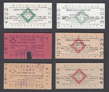 SIX British Railways Board / BTC Platform Tickets Truro Cornwall