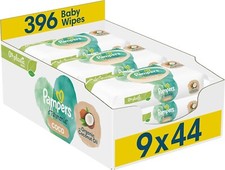 Pampers Harmonie Coco Baby Wipes Plastic Free 9 Packs of 44, 396 Baby Wet Wipes
