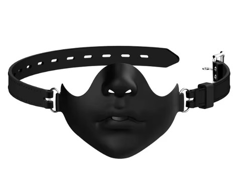 Black silicone face - mask, mouth