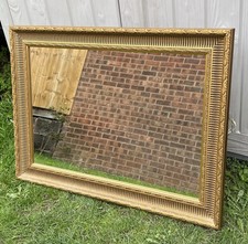 BEAUTIFUL ORNATE WALL MIRROR  36” X 26”  ANTIQUE GOLD FINISH