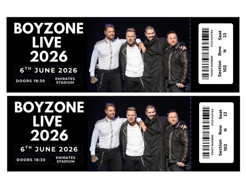 Boyzone live 2026 personalised - boyzone,