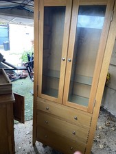 Solid Oak Display Cabinet