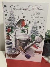 Thinking Of You At Christmas Time Foiled Christmas Greeting Card Xmas Cards