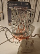 Next Cleo Copper Touch Lamp Small Clear Glass Bedroom Table Light