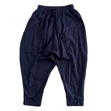 Men's Harem Pants Comfortable Elastic Waist Pants Fashion Solid Blue M