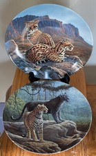 Great Cats of the Americas - Pair of Plates by Wildlife Artist Lee Cable