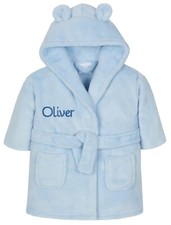Personalised Embroidered Baby Robe Dressing Gown Hood Toddler Baby Gift Boy Girl