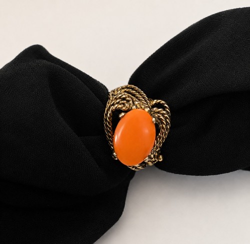 Vintage coral ring 1960 - vintage,