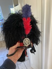 Pipers Feather Bonnet Scots Guards 5 Tail Type Size 57/58cm adjustable though