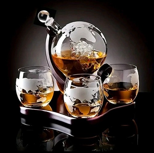 Globe carafe set glasses - globe🌍carafe,