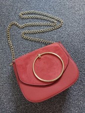 Primark Orange Gold Chain Ring Detail Cross Body Handbag