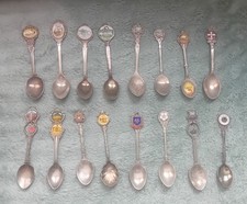 16 Silver Plated  Souveir Teaspoons