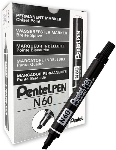 Pentel n60 black permanent - pentel,