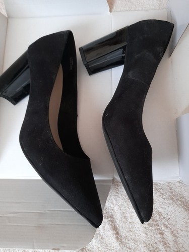 Shoes black suede court - suede, court,